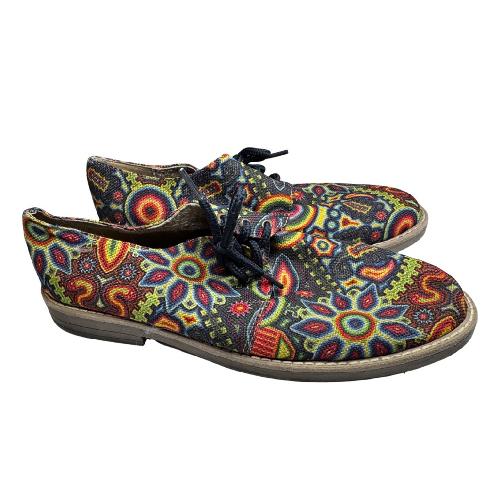 Flysouls Aztec hemp lace up shoes colorful 9.5 vibrant maximalist fun festival